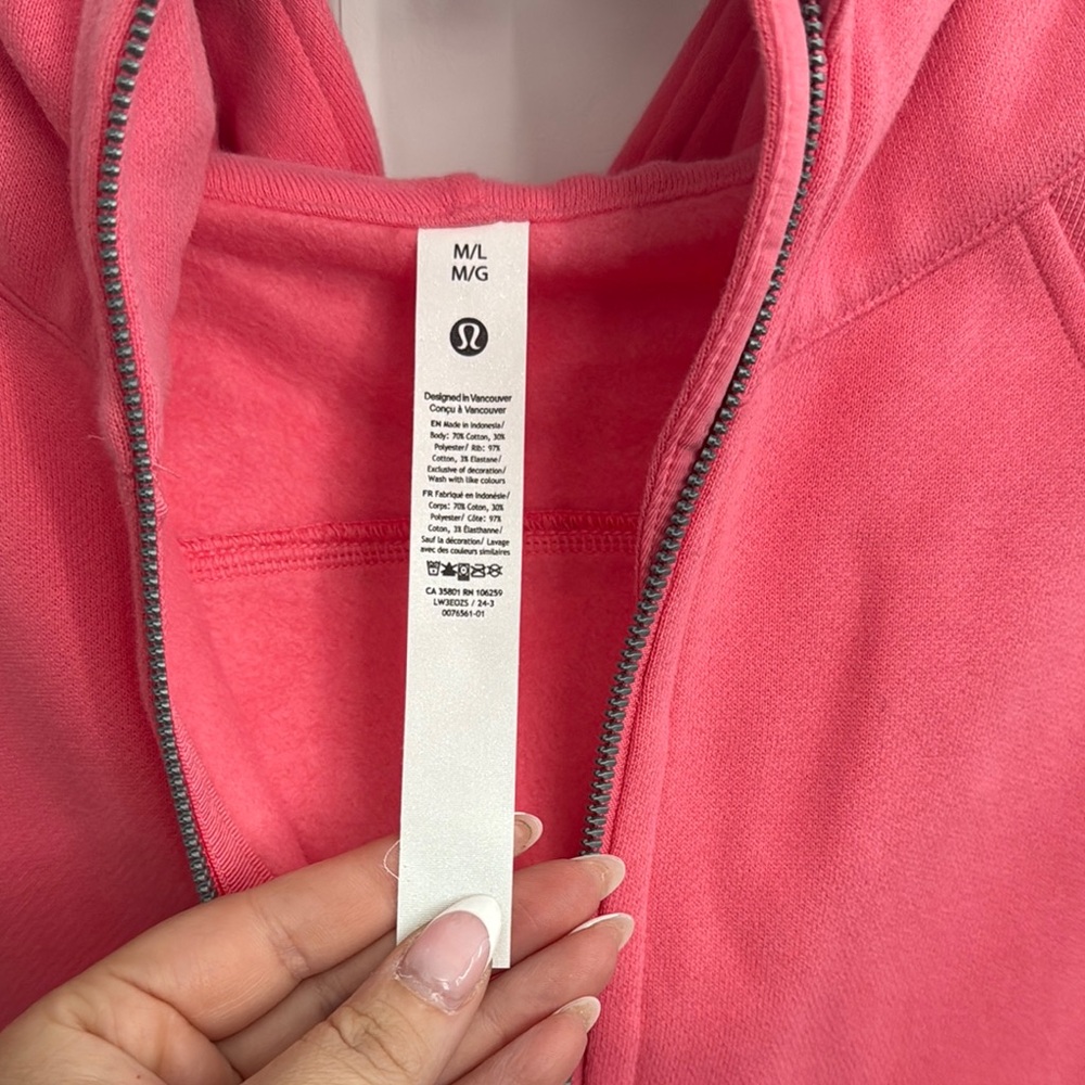 Lululemon Athletica Pink Scuba Oversized Full Zip Hoodie - Picture 4 of 8